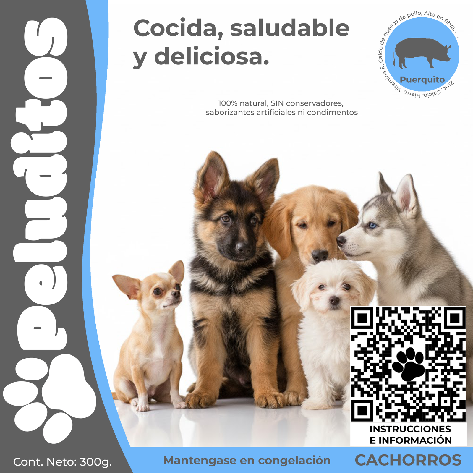 Puerquito para cachorros en presentación de 300g